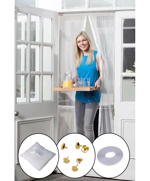 Mıknatıslı Kapı Sinekliği Tül Perde 105 x 210 cm (5047)