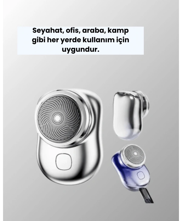 Mikro titreşim motorlu, düşük sesli, USB girişli tıraş makinesi