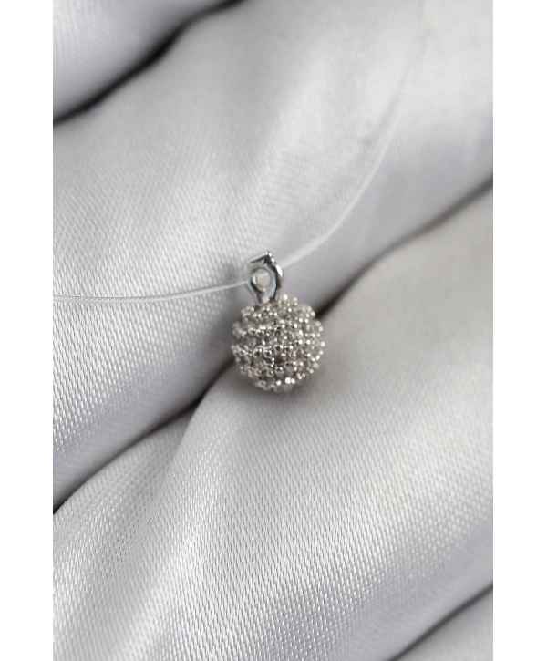 Misineli Topcuk Model Gümüş Renk Hayalet Kolye