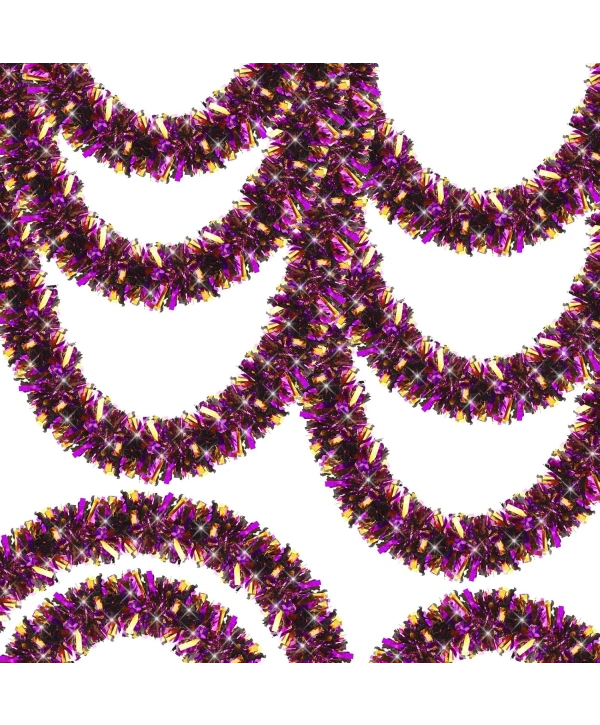 Mor Turuncu Renk 4 cm Genişlik Garland Çift Renk Sim Süs 180 cm (5047)