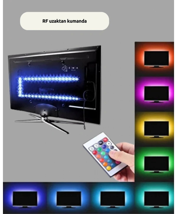 Müzikle Senkronize LED Şerit TV Aydınlatma