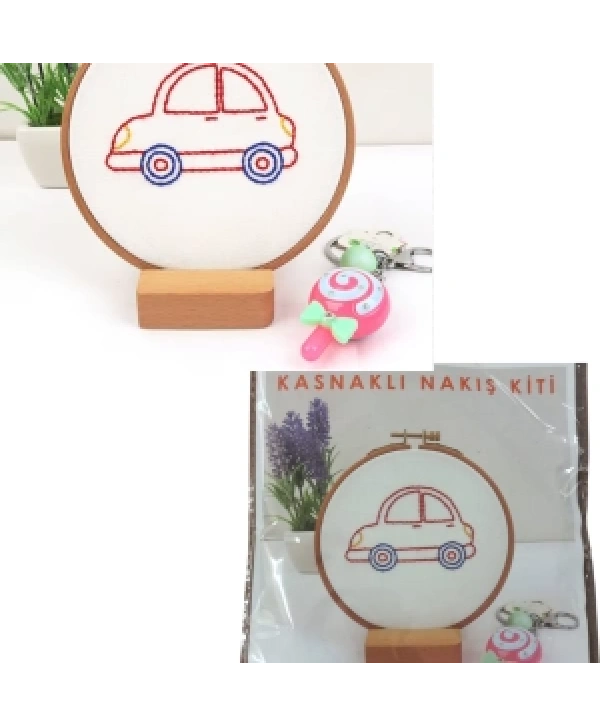 Nakış Kitleri Kasnaklı 8.6 X 6 Cm Araba