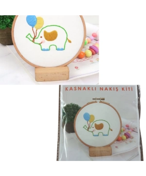 Nakış Kitleri Kasnaklı 8.6 X 6 Cm Fil