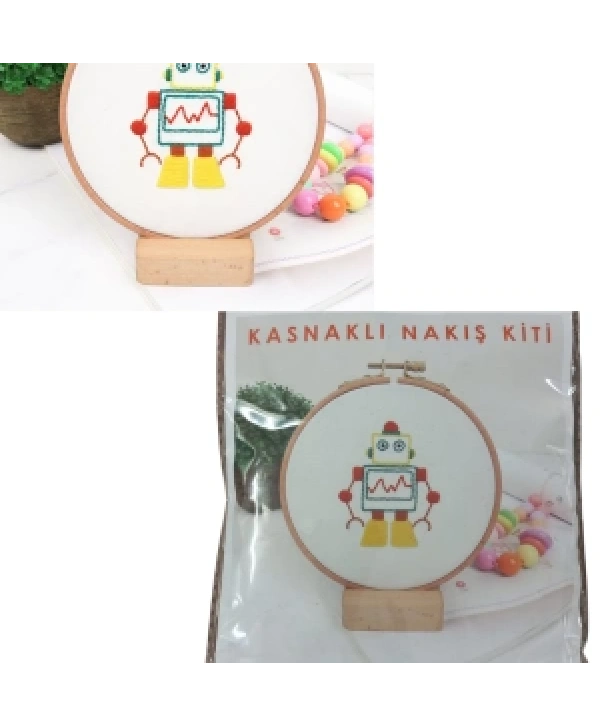 Nakış Kitleri Kasnaklı 8.6 X 6 Cm Robot