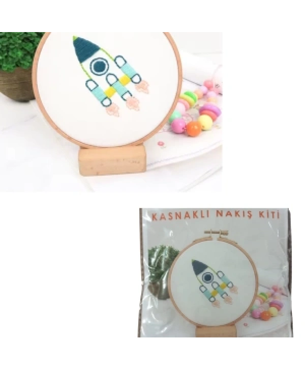 Nakış Kitleri Kasnaklı 8.6 X 6 Cm Roket