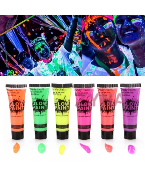 Neonlu Glow Parti Yüz Boyası 6 Renk 6 Adet (5047)