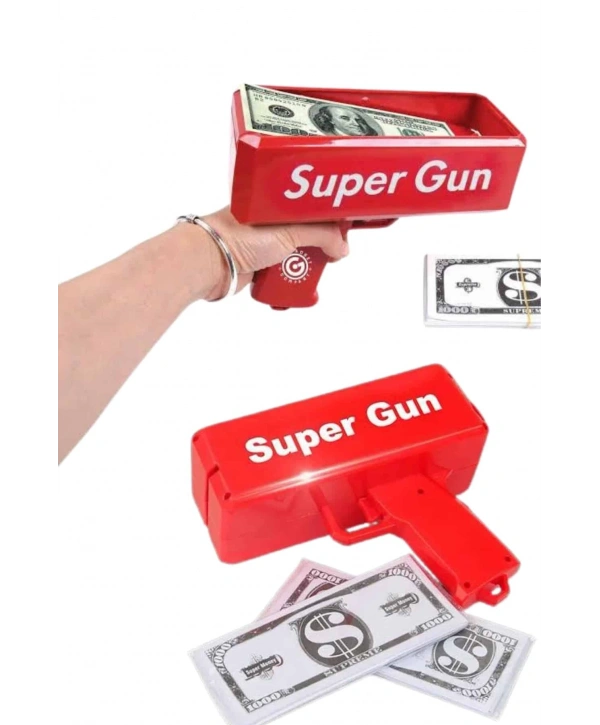 Para Dolar Saçma Para Atma Tabancası Otomatik Kırmızı Oyuncak