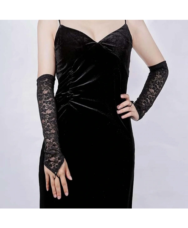 Parmak Askılı Zarif Gece Şıklığı Dantel Eldiven 40 cm (5047)