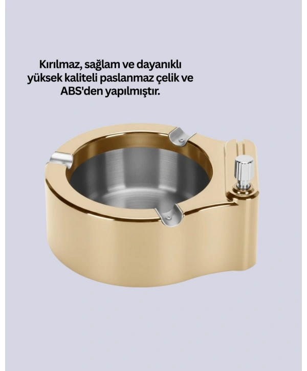 Paslanmaz Çelik Küllük Çakmaklı Masa Üstü Kullanım