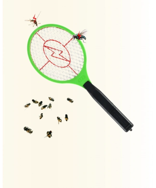 Pil ile Çalışan Elektrikli Sivrisinek Raketi | Kimyasal İçermeyen Hijyenik Çözüm