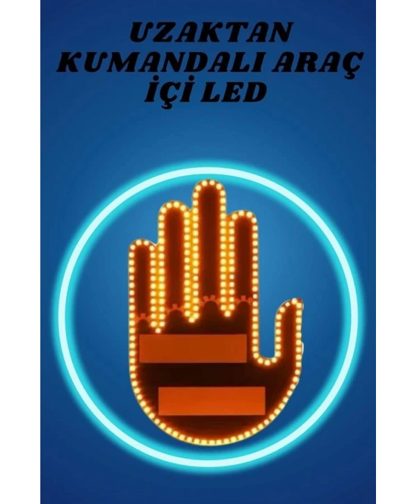 Pilli Led Işık Araç Camı İçin Uzaktan Kumandalı El Simgesi