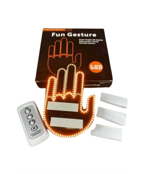 Pilli Led Işık Araç Camı İçin Uzaktan Kumandalı El Simgesi