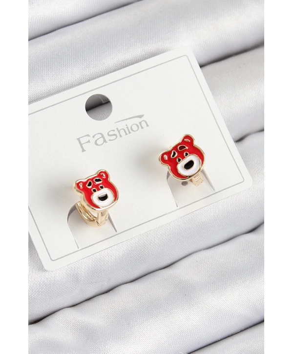 Pirinç Ayıcık Model Gold Renk Çocuk Küpe