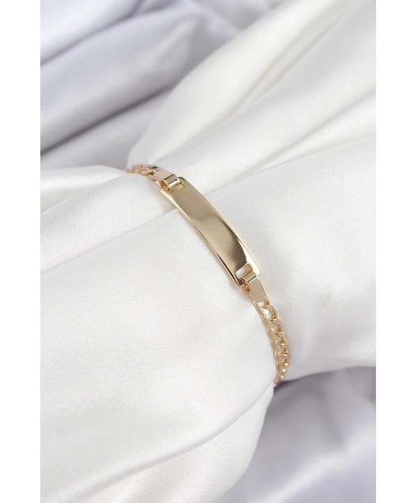 Pirinç Dikdörtgen Model Gold Renk Xuping Bebek Künyesi