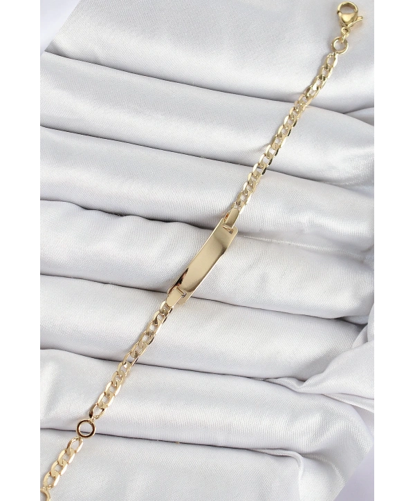 Pirinç Dikdörtgen Model Gold Renk Xuping Bebek Künyesi