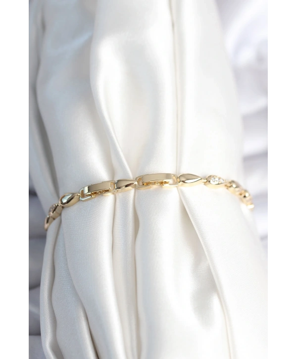 Pirinç Gold Renk Damla Model Kadın Bileklik