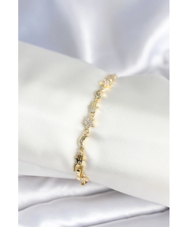 Pirinç Gold Renk Kadın Manifest Bileklik