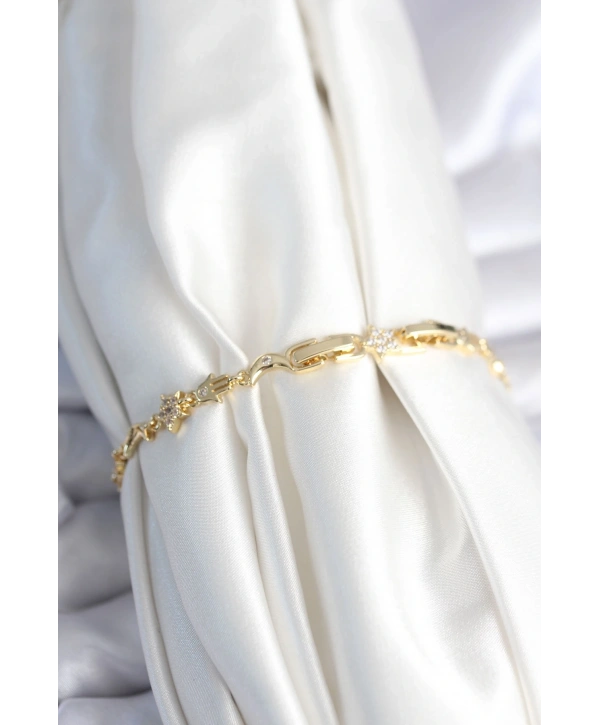 Pirinç Gold Renk Kadın Manifest Bileklik