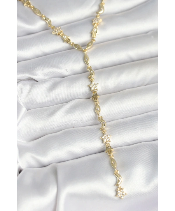 Pirinç Gold Renk Kadın Manifest Kolye