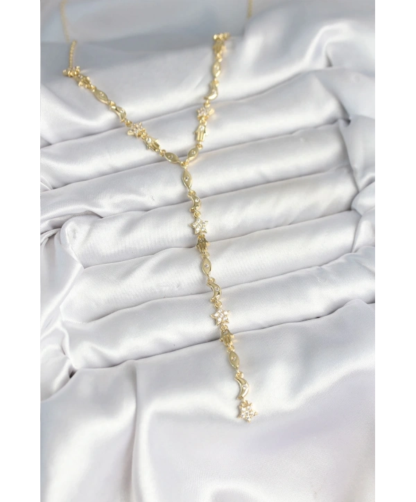 Pirinç Gold Renk Kadın Manifest Kolye