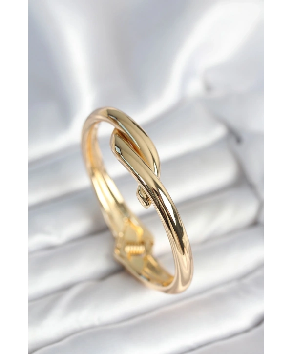 Pirinç Gold Renk Sarmal Model Kelepçe Bileklik