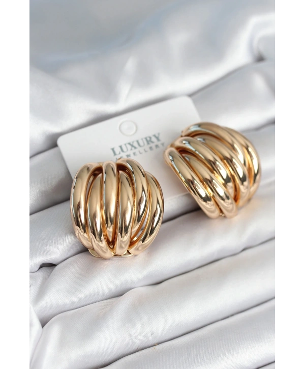 Pirinç Gold Renk Vintage Kadın Küpe