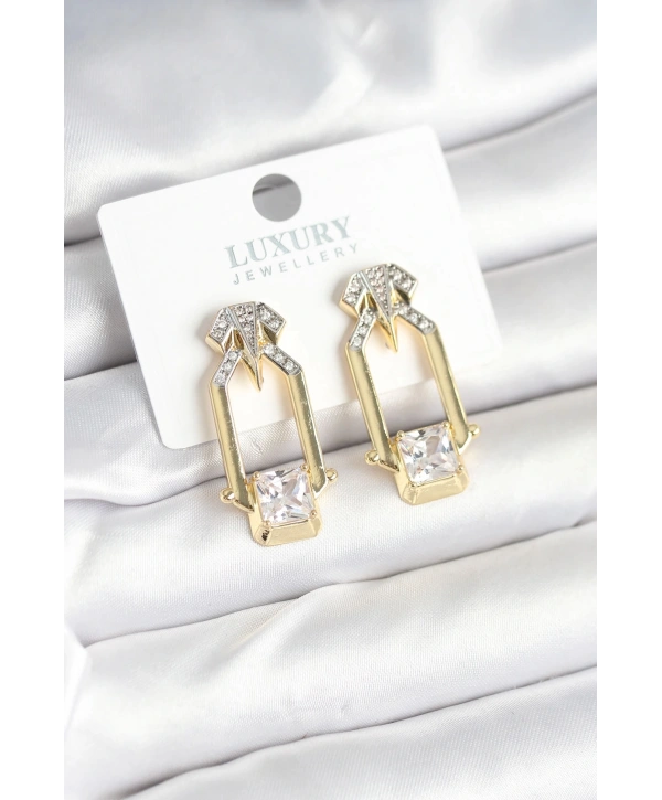 Pirinç Gold Renk Vintage Kadın Küpe