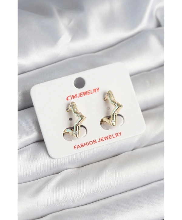 Pirinç Gold Renk Yıldız Model Kadın Küpe