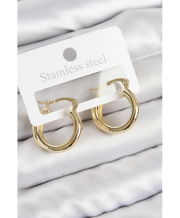 Pirinç Halka Model Gold Renk Kadın Küpe