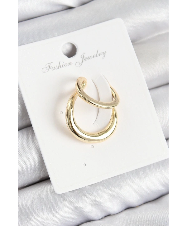 Pirinç Halka Model Gold Renk Sağ Kıkırdak Küpe