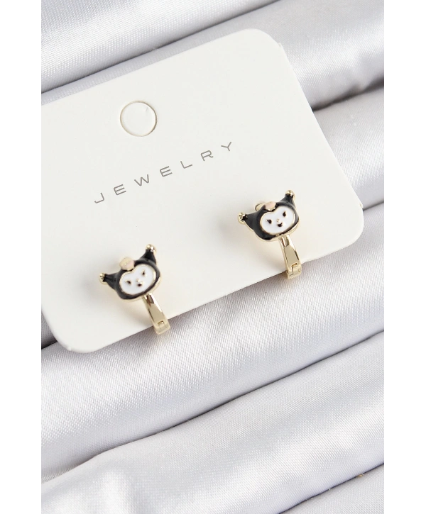 Pirinç Kuromi Model Gold Renk Çocuk Küpe