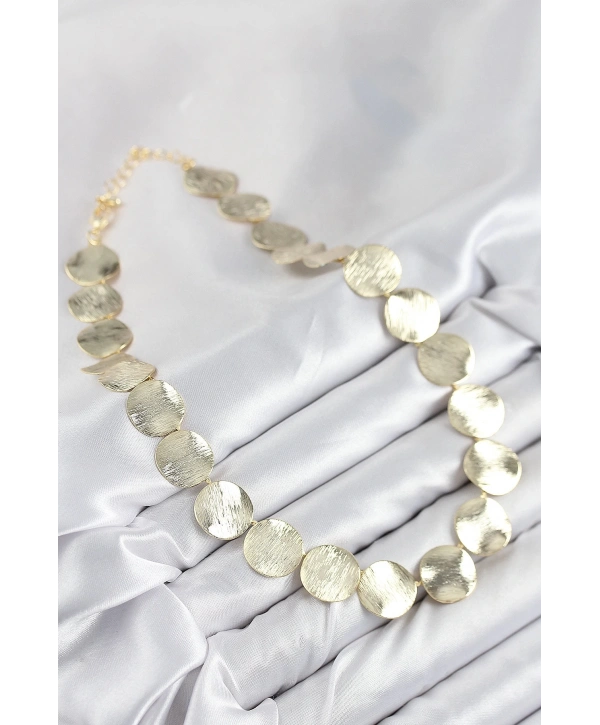 Pirinç Sıralı Para Model Gold Renk Kadın Kolye