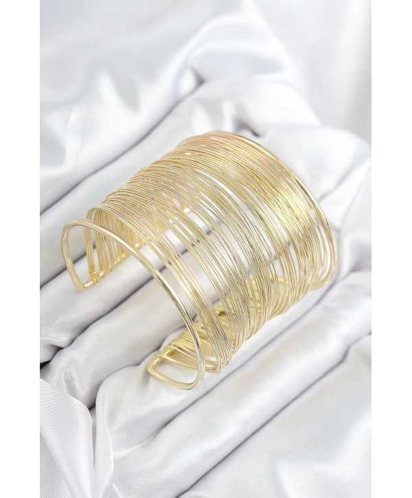 Pirinç Tel Sarma Model Gold Renk Kadın Bileklilk