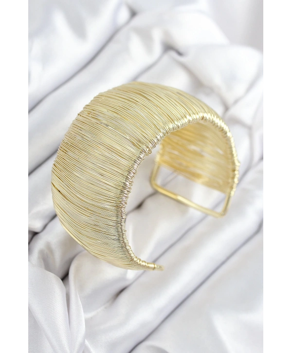 Pirinç Tel Sarma Model Gold Renk Kadın Bileklilk