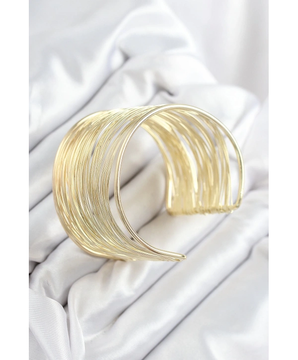 Pirinç Tel Sarma Model Gold Renk Kadın Bileklilk