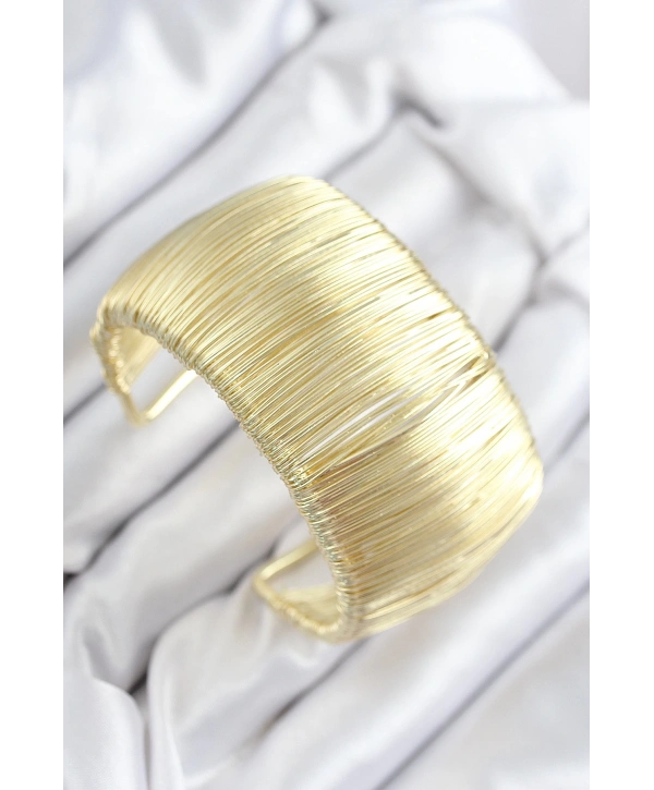 Pirinç Tel Sarma Model Gold Renk Kadın Bileklilk