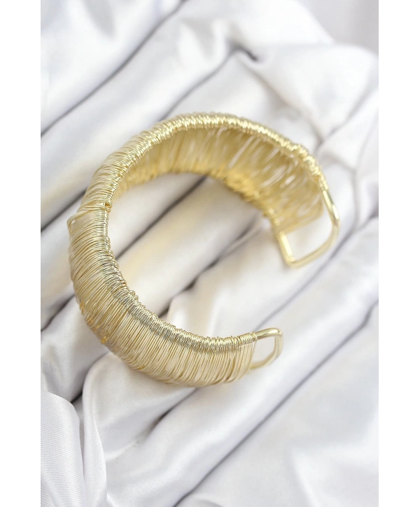 Pirinç Tel Sarma Model Gold Renk Kadın Bileklilk