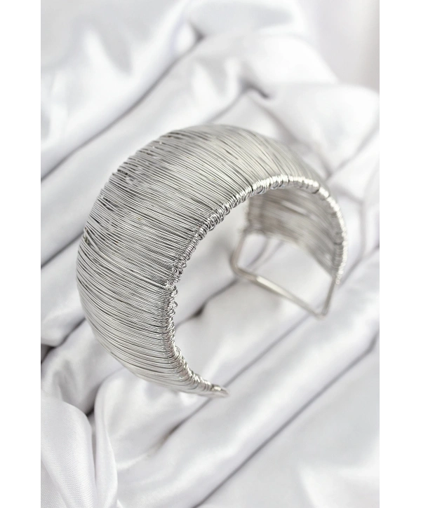 Pirinç Tel Sarma Model Gümüş Renk Kadın Bileklilk