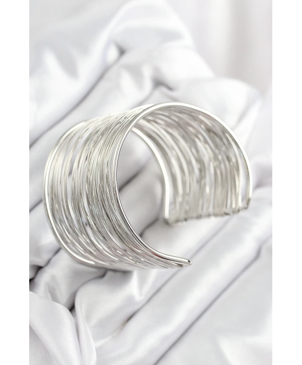 Pirinç Tel Sarma Model Gümüş Renk Kadın Bileklilk