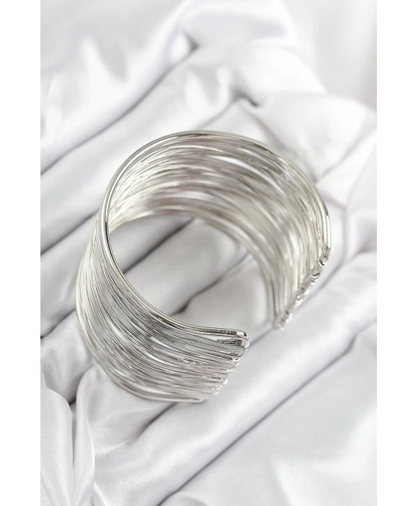 Pirinç Tel Sarma Model Gümüş Renk Kadın Bileklilk