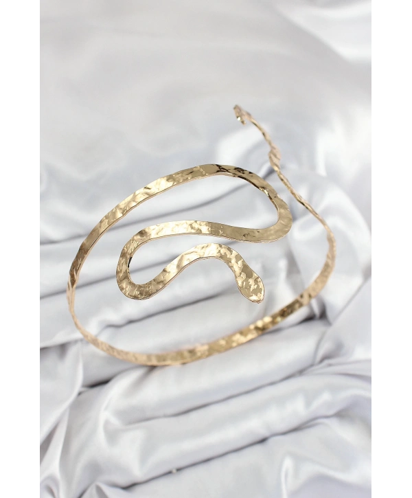 Pirinç Yılan Model Gold Renk Kadın Pazu Bileklik