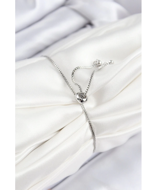 Pirinç Zirkon Taşlı Çift Sıra Model Gümüş Renk Asansörlü Kadın Bileklik