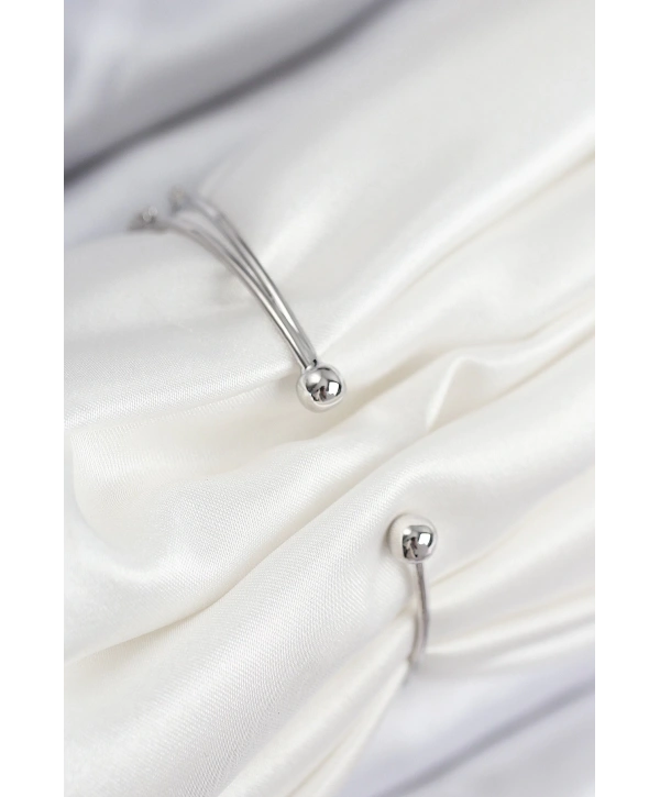 Pirinç Zirkon Taşlı Yonca Model Gümüş Renk Kadın Bileklik