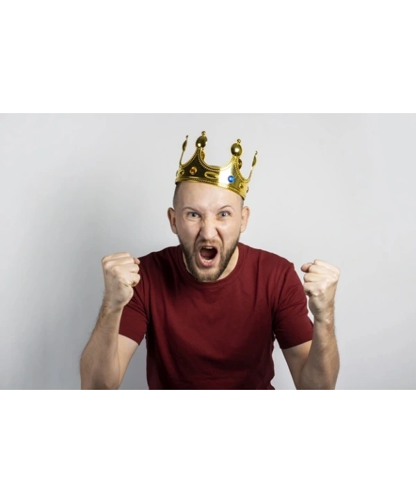 Plastik Kral Tacı Altın Renk Yetişkin Boy 55 cm (5047)