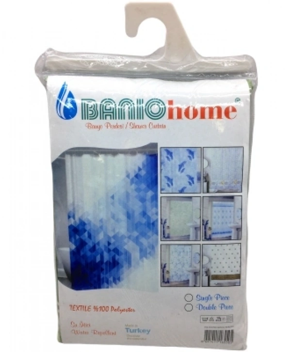 POLYESTER ÇİFT KANAT SU İTİCİ BANYO PERDESİ 90X200CM (5047)