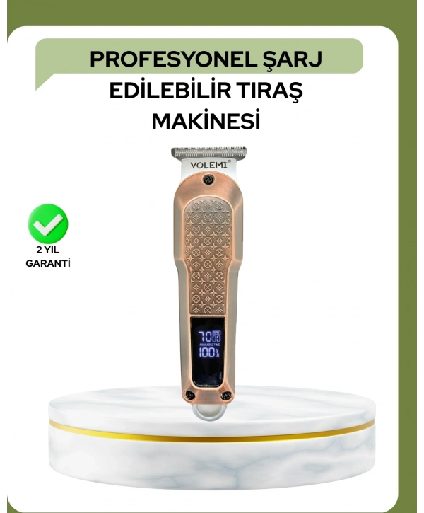 Profesyonel 7000RPM Saç Kesim Makinesi – Type-C Şarjlı, LCD Ekranlı, 4 Kademeli Ayar