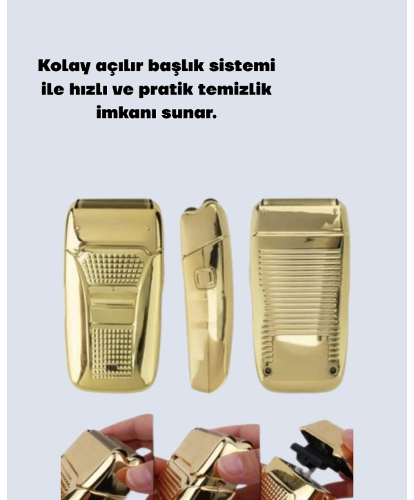 Profesyonel Kuru Kullanım Sakal Tıraş Makinesi Çift Başlıklı