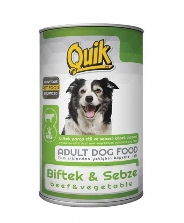 Quik Biftek ve Sebzeli Köpek Maması Konservesi 415 Gr
