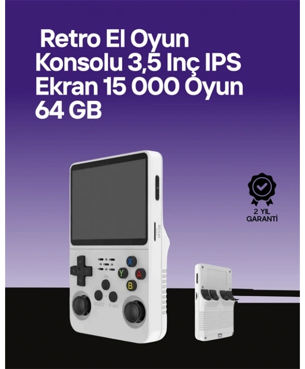 64 GB Retro Oyun Konsolu – Çoklu Emülatör Desteği, Linux Tabanlı Açık Sistem