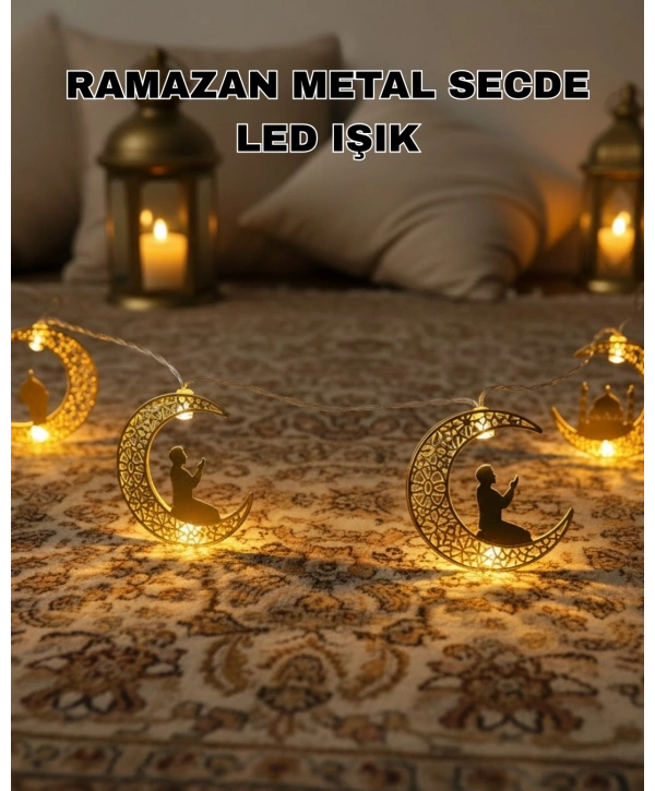 Ramazan Ay Işığı Secde Eden Adam Silüetli LED Peri Işığı